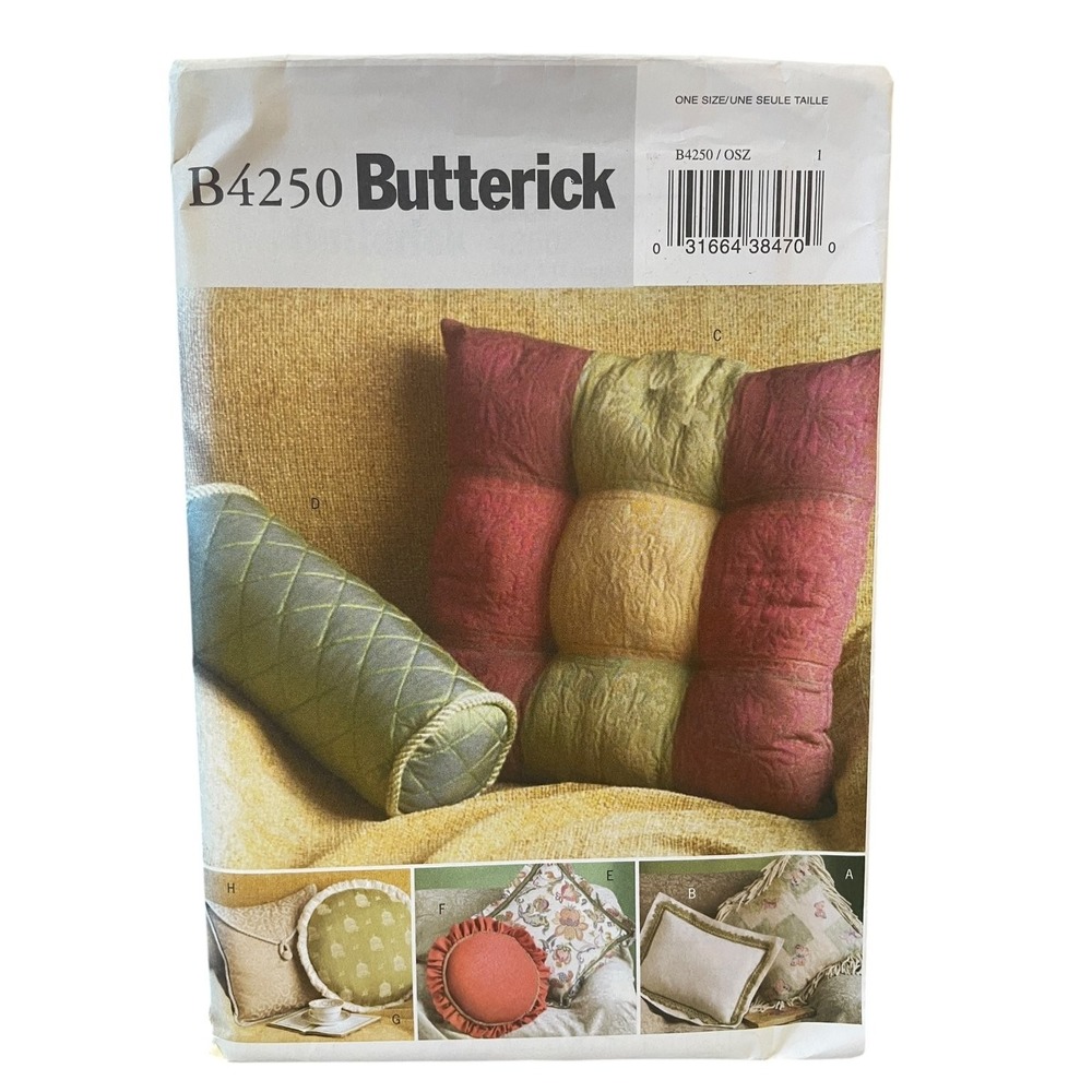 Butterick B4250 Accent Pillow‎ Covers One Size Home Decor Pattern UNCUT FF